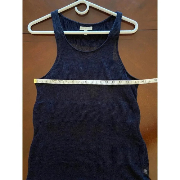 Eileen Fisher Semi-sheer Navy Striped 100% Linen Tank Lightweight Sweater Feel X - Picture 12 of 12